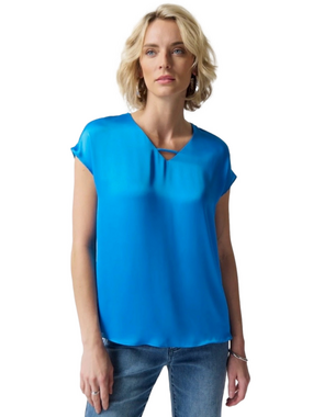 Joseph Ribkoff blue satin blouse